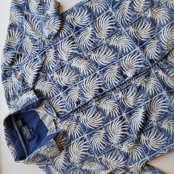 Nat Nast SS Blue and White Hawaiian Shirt M - Picture 1 of 5